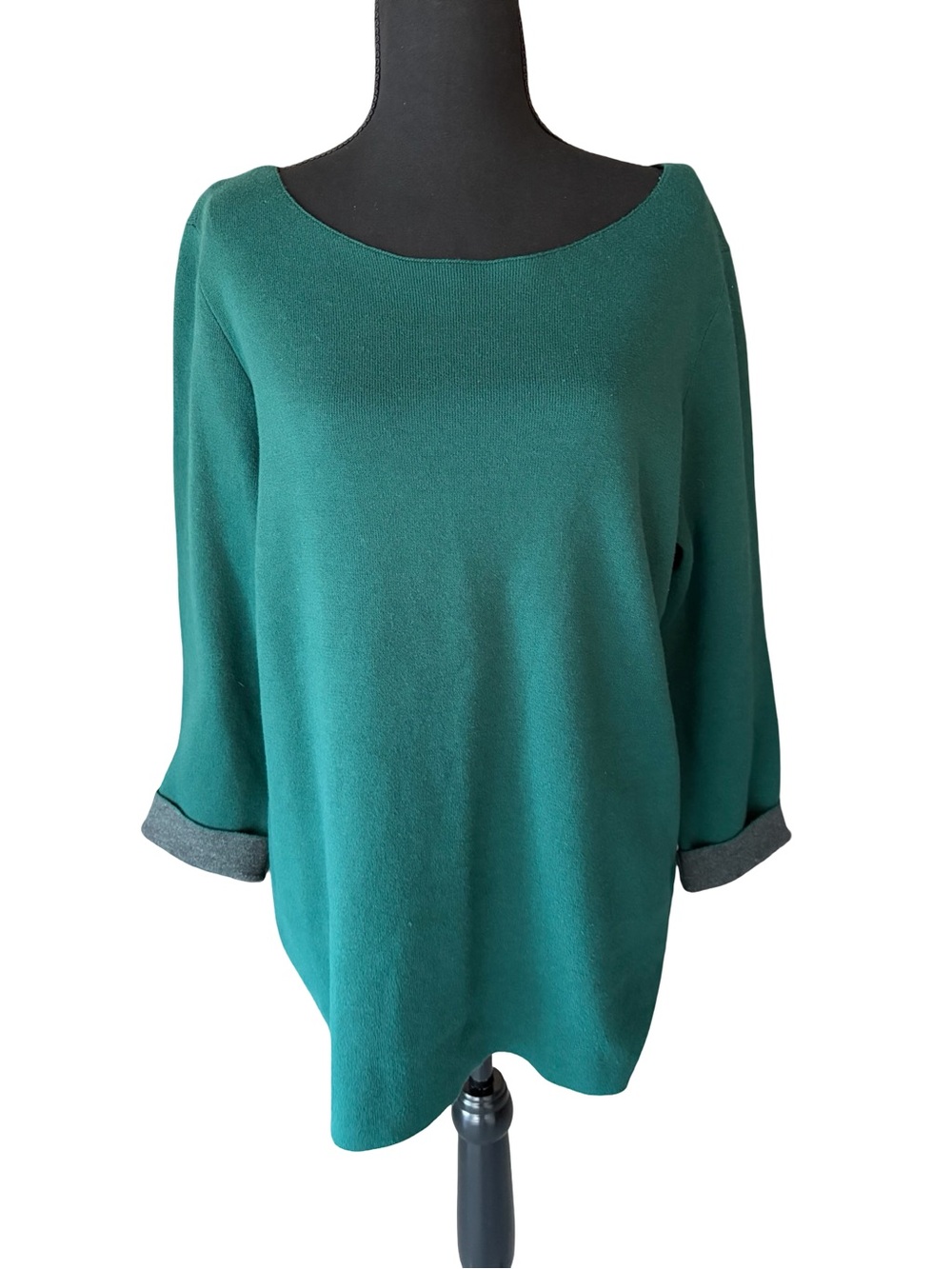 Chico's Green Scoop Neck Sweater